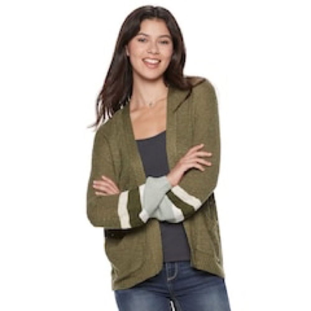 Olive Green Cardigan Sweater- Medium